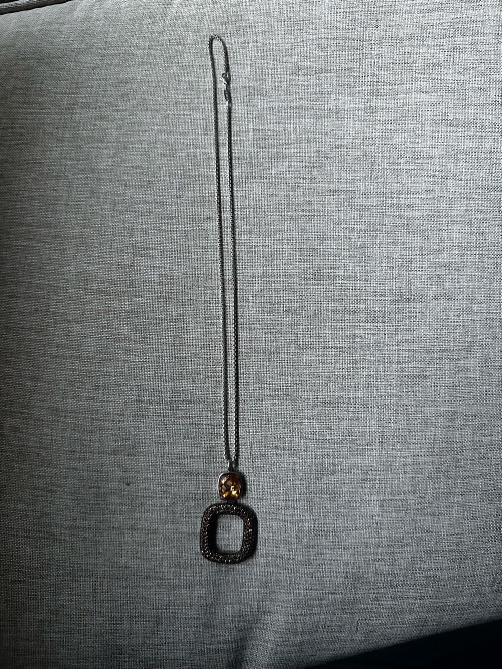 Thomas Sabo sterling silver open square pendant with intricate  stone detail